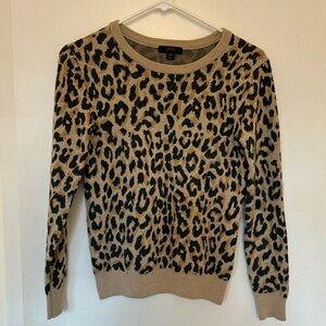J. Crew Merino wool crewneck sweatshirt in leopard